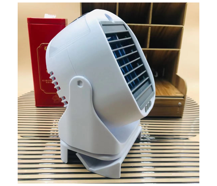 360 Degree Rotate 2 in1 Mini Air Conditioner Fan - White - Zoom Image 4