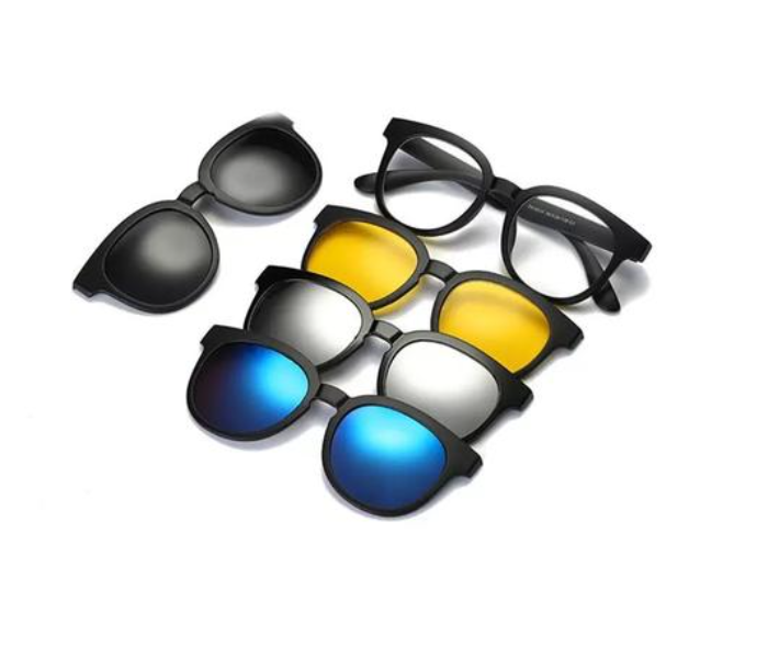 5 In 1 Magic Vision MGG-551 Stylish Sunglasses Quick change Magnet Lenses 5 Different Colors Both For Men and Women - Zoom Image 3