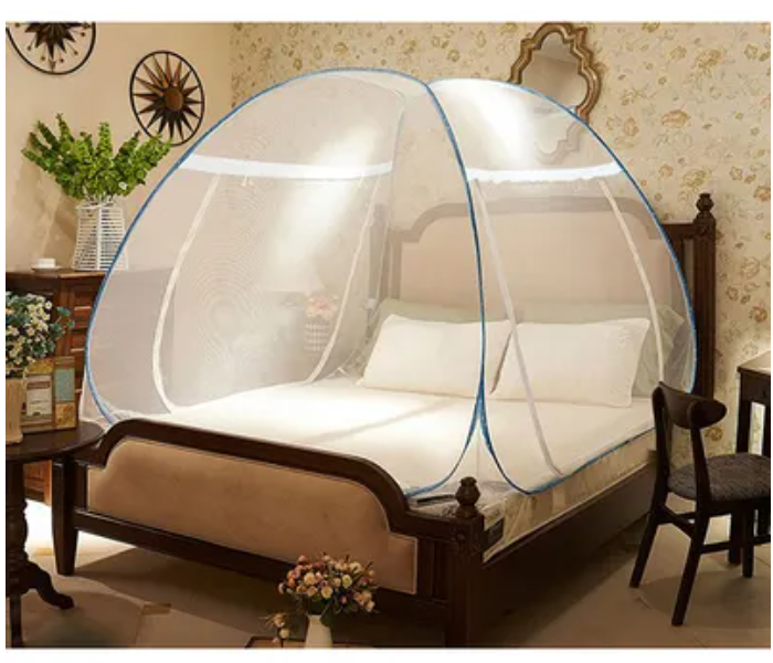 Foldable Double Bed Microfiber Mosquito Net - White - Zoom Image 1