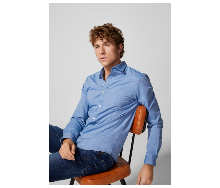 Springfield 150482713 Small Shirts for Men - Medium Blue - Zoom Image 4