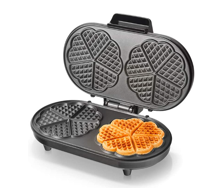 Saachi WM1551 1200W 10 Piece Non Stick Waffle Maker - Black and Silver - Zoom Image 1