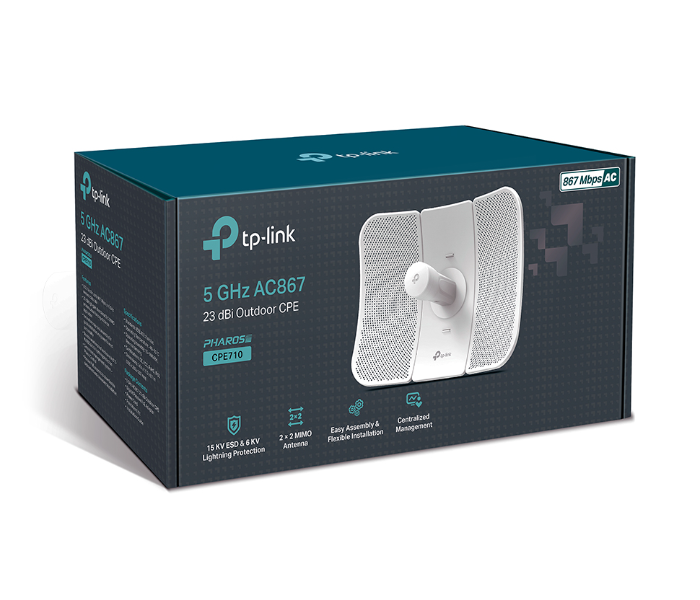 TP-Link 5GHz AC 867Mbps 23dBi Outdoor CPE CPE710 - White - Zoom Image 4