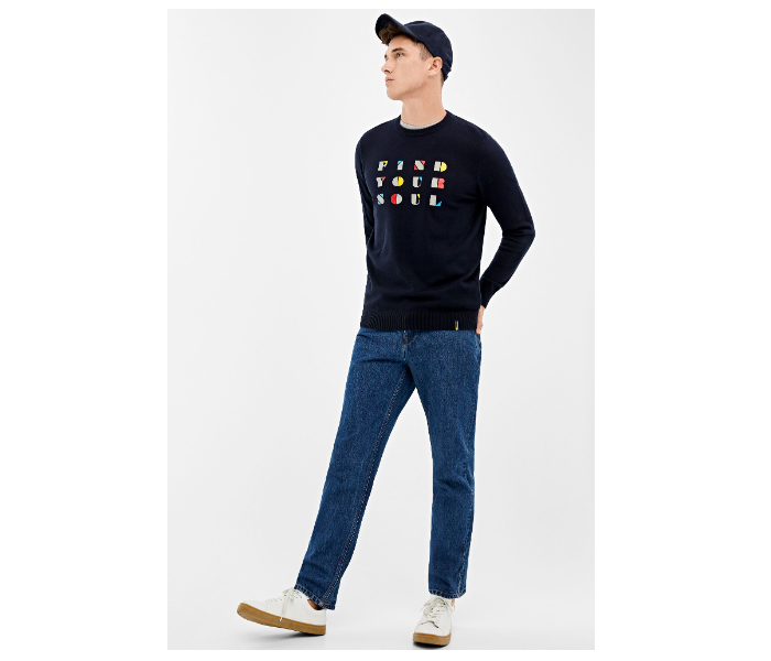 Springfield 140669811 Medium Knitted Jumper for Men - Dark Blue - Zoom Image 1