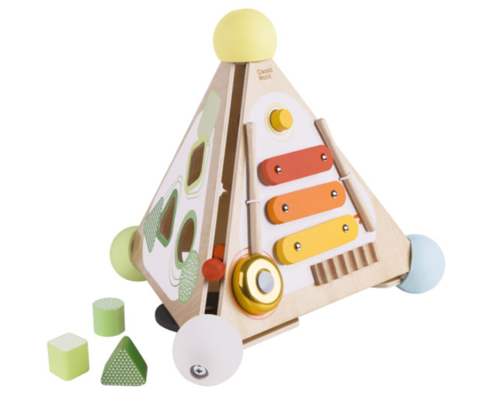 Classic World 54723 Wooden Pyramid Activity Box Toy for Kids - Zoom Image 1