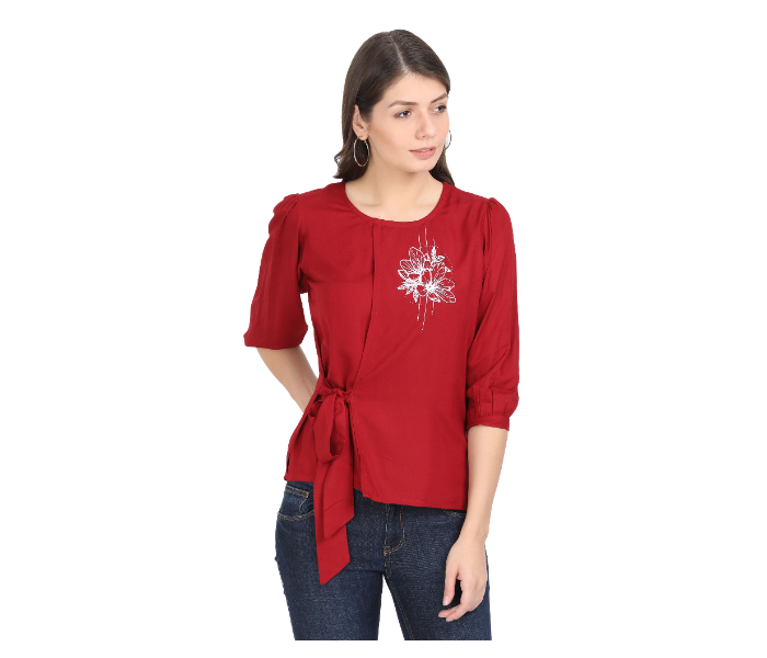 Kaia SK01ST0006MRN005 XL Casual Top for Women - Maroon - Zoom Image 1