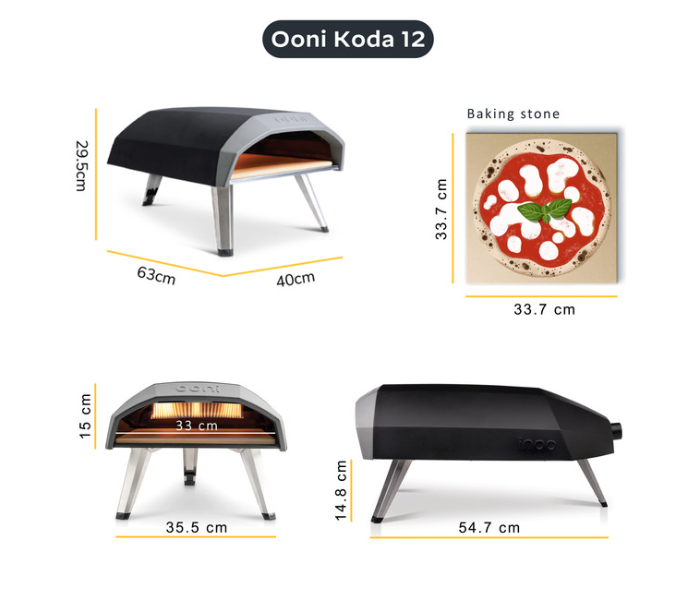 Ooni UU-P07000 Koda 12 inch Gas Powered Portable Outdoor Pizza Oven- Black - Zoom Image 2