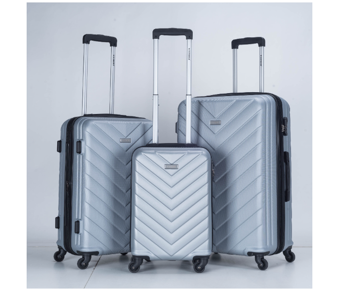 Star Gold SG-T83B Set of 3 High Quality ABS Trolley Bags - Silver - Zoom Image