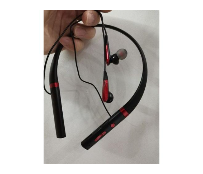 Wireless Sports Game Bluetooth Headset Neckband GM-A4 - Black and Red - Zoom Image 3