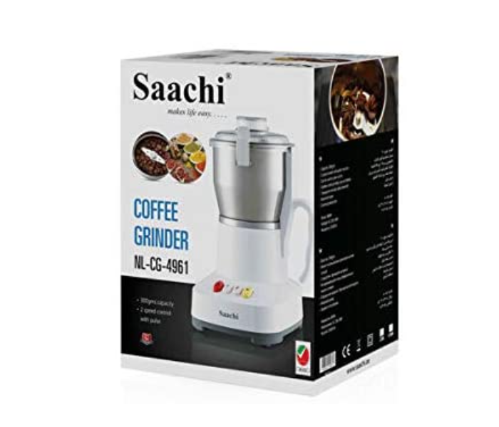 Saachi CG4961 800W 300gm Coffee and Spice Grinder - White - Zoom Image 2