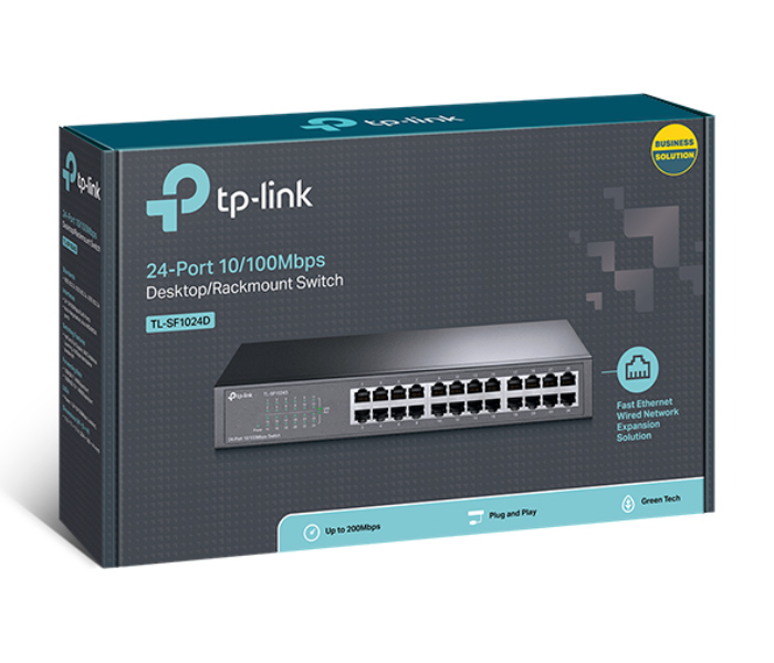 TP-Link 24-port 10 100Mbps Desktop Rackmount Switch TL-SF1024D - Black - Zoom Image 4