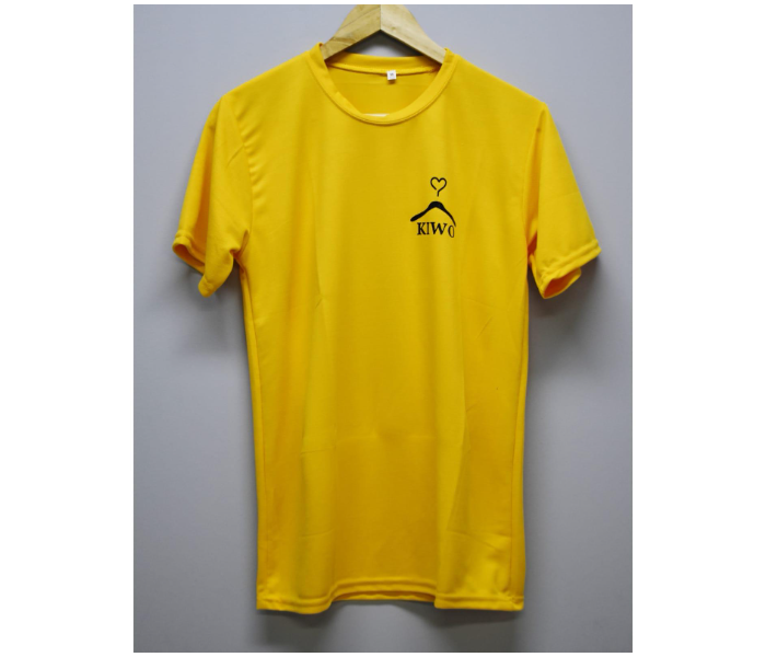 Kiwo Short Half Sleeve Extra Large Casual T-shirt For Men - Yellow - Zoom Image