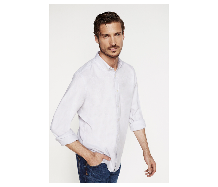 Springfield 027348143 Small Long Sleeve Plain Shirt for Men - Dark Grey - Zoom Image 2