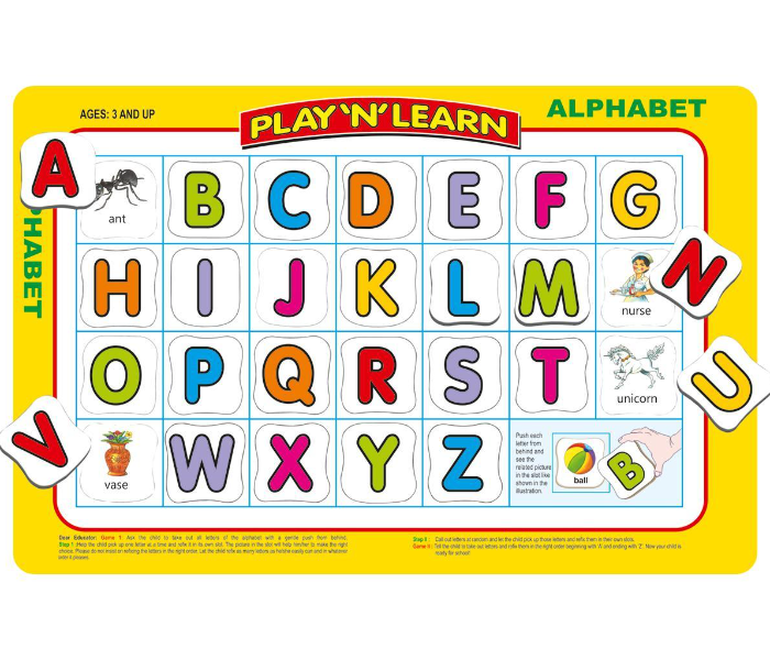 JMsouq Creative Educational CE00339 Play N Learn 2 in 1 Upper and Lowercase Alphabet Educational Game for Kids - Zoom Image 2