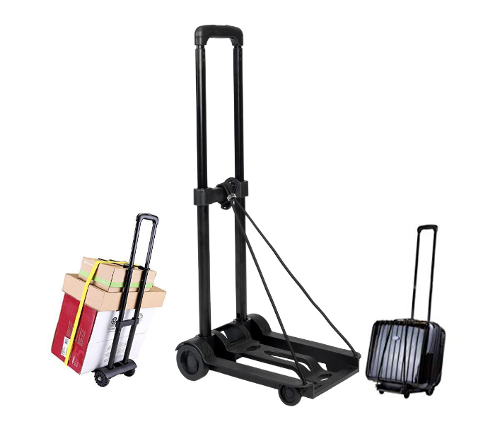 Generic 34Kg Heavy Duty Foldable Utility Luggage Cart - Black - Zoom Image 1