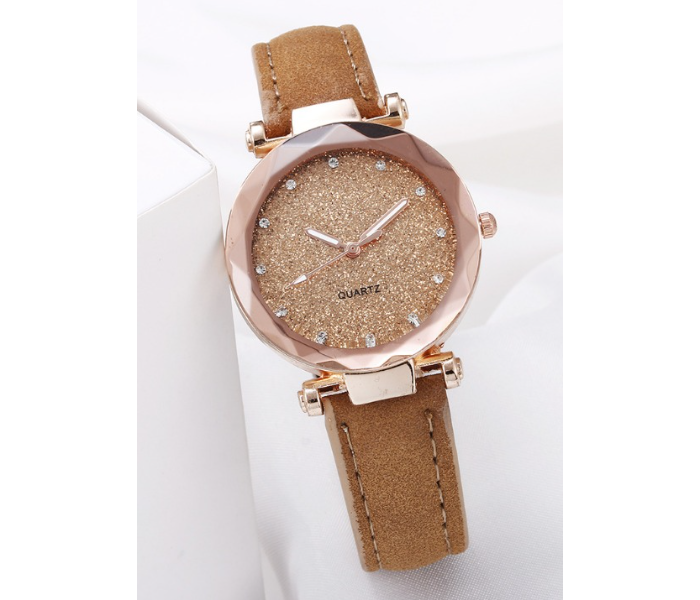 Starry Sky Luxury Wrist Strap Watch For Women - Brown - Zoom Image