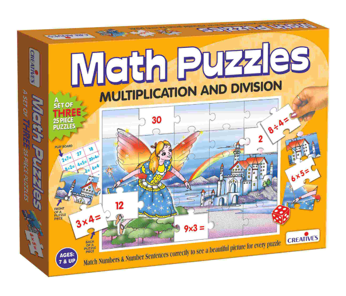 JMsouq Creative Educational CE00734 Multiplication and Division Math Puzzles Educational Game for Kids - Zoom Image 1