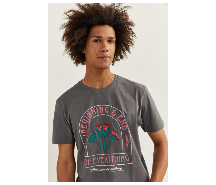 Springfield 026837241 Small Short Sleeve T-Shirt for Men - Dark Grey - Zoom Image 2