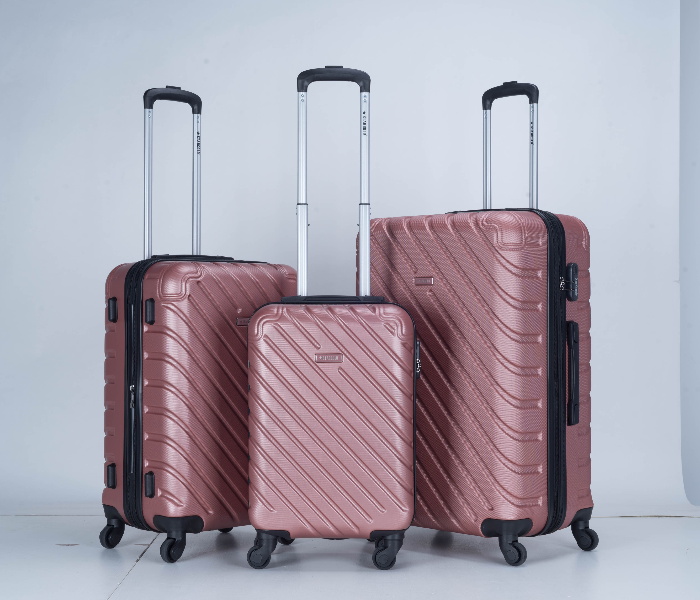 Star Gold SG-T84A Set of 3 High Quality ABS Trolley Bags - Rose Pink - Zoom Image