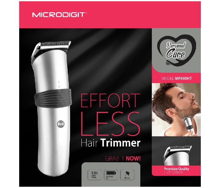 Microdigit MP690HT Effort Less Rechargeable Hair Trimmer - Silver - Zoom Image 3