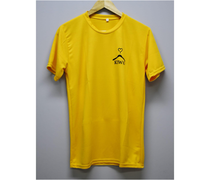 Kiwo Short Half Sleeve Large Casual T-shirt For Men - Yellow - Zoom Image