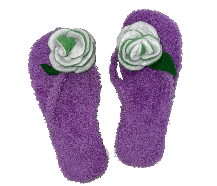 Casual LFV104 US 06 Flower Design Daily Wear Soft Flat Home Slippers for Women - Light Purple - Zoom Image