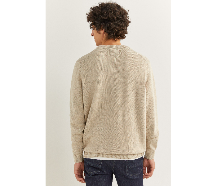 Springfield 141945551 Large Cotton Knitwear for Men - Beige - Zoom Image 2