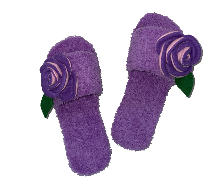 Casual LFO37 US 08 Flower Design Daily Wear Soft Flat Home Slippers for Women - Light Purple - Zoom Image