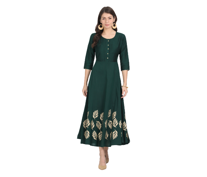 Kaia SK01PW0011BGR002 Large Cotton Silk Dress for Women - Green - Zoom Image 1