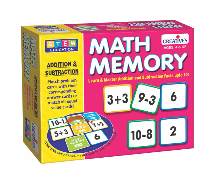 JMsouq Creative Educational CE00243 Math Memory Addition Subtraction Educational Game for Kids - Zoom Image 1