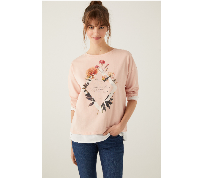 Springfield 108964171 Small Sweat Shirt for Women - Pink - Zoom Image 1