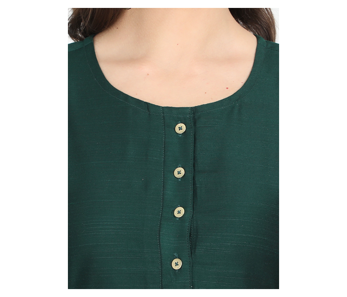 Kaia SK01PW0011BGR002 XL Cotton Silk Dress for Women - Green - Zoom Image 4