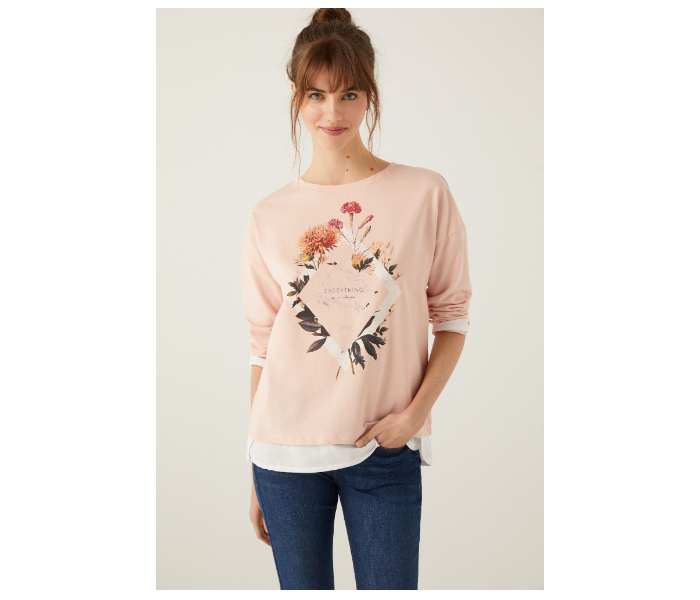 Springfield 108964171 Large Sweat Shirt for Women - Pink - Zoom Image 1