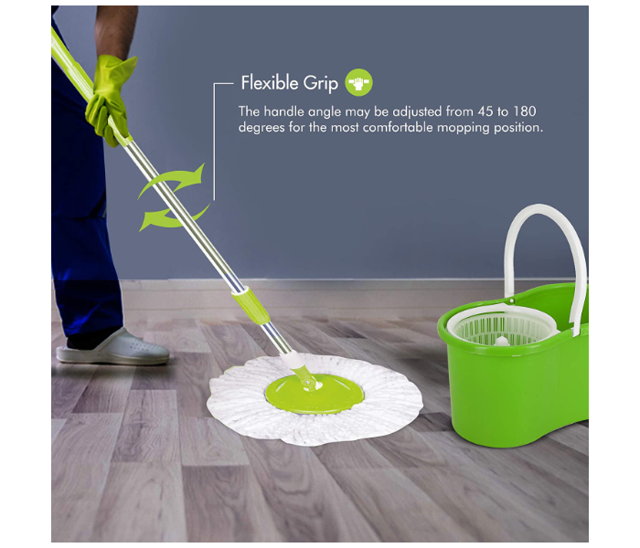 Easy 360 Degree Spinning Mop Bucket Set With 1 Free Mop Head - Green - Zoom Image 3