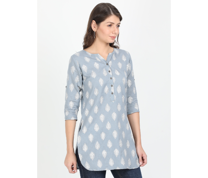 Kaia SK01ST0001LGY003 Large Short Kurti for Women - Grey - Zoom Image 3