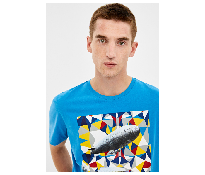 Springfield 026666385 Small Short Sleeve T-Shirt for Men - Blue - Zoom Image 2