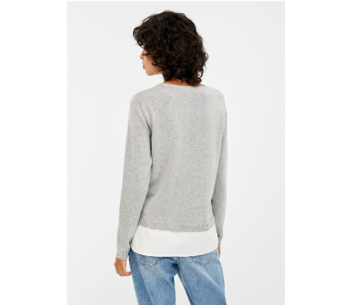 Springfield 133602941 Large Long Sleeve Knitwear For Women - Grey - Zoom Image 3