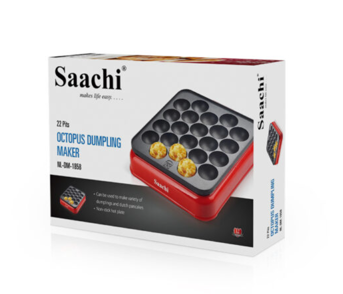 Saachi DM1858 800W 22 Pit Non Stick Dumpling Maker - Red - Zoom Image 2