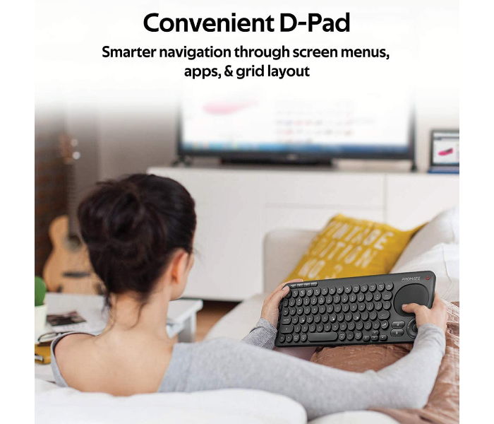 Promate Multi-Function Wireless Bluetooth Keyboard with Touch Pad - Black - Zoom Image 3