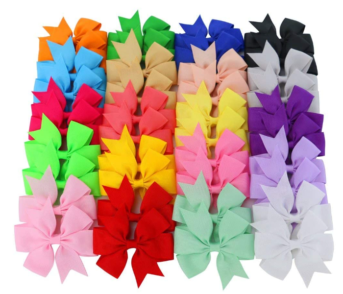 Multicolor 30 Piece Ribbon Boutique Hair Bow Clip for Girl - Zoom Image 2