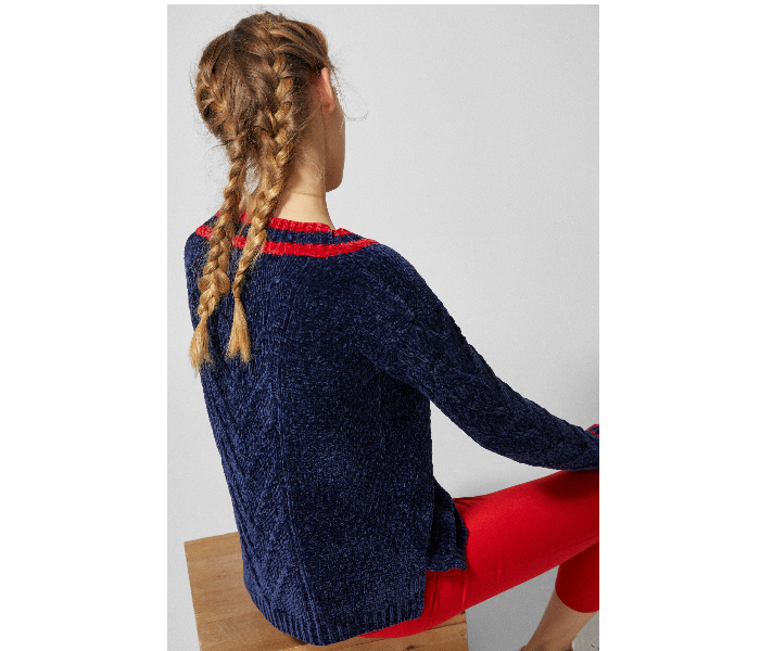 Springfield 133539119 Small Long Sleeve Knitwear for Women - Blue - Zoom Image 3