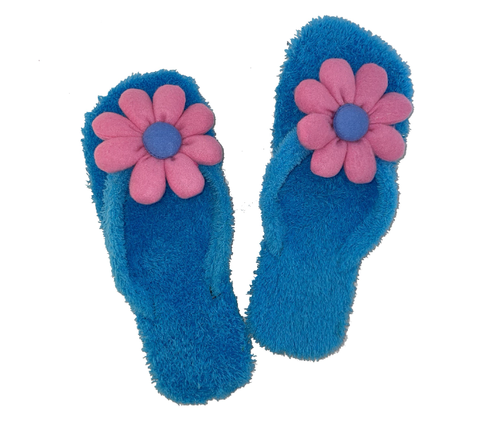 Casual LFV52 US 06 Flower Design Daily Wear Soft Flat Home Slippers for Women - Light Blue - Zoom Image