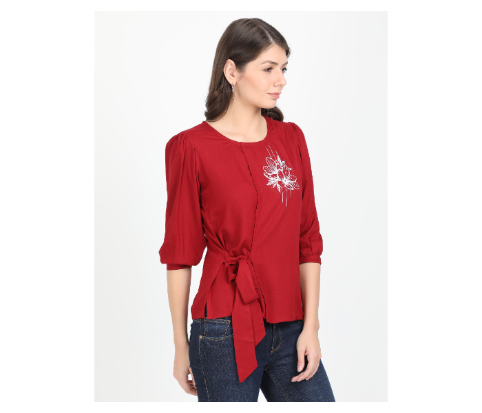 Kaia SK01ST0006MRN005 XL Casual Top for Women - Maroon - Zoom Image 2