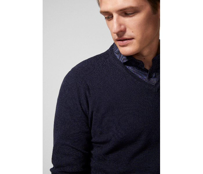 Springfield 140441511 Large Knitted Jumper for Men - Dark Blue - Zoom Image 3