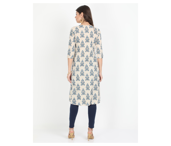 Kaia SK01AK0014BGE003 XL Printed A-Line kurta - Beige - Zoom Image 3