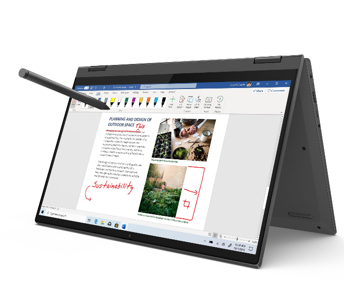 Lenovo Flex 5 81X2000HUS Convertible 2-in-1 14 Inch FHD Touchscreen AMD Ryzen 3-4300U Processor 4GB RAM 128GB SSD AMD Radeon Graphics Windows 10S - Graphite Grey - Zoom Image 7