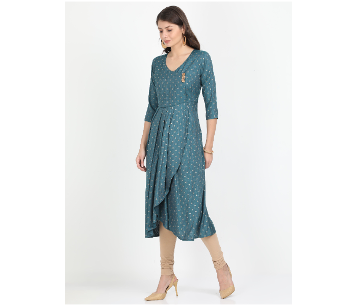 Kaia SK01DR0016TBL005 XXL Indo Western Dress for Women - Blue - Zoom Image 2