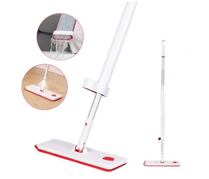 Self-Wringing Spray Mop for Floor Cleaning Easy Magic Mop - White Red - Zoom Image