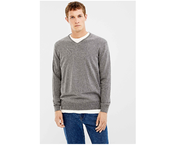 Springfield 140661244 Large Knitted Jumper for Men - Dark Grey - Zoom Image 1