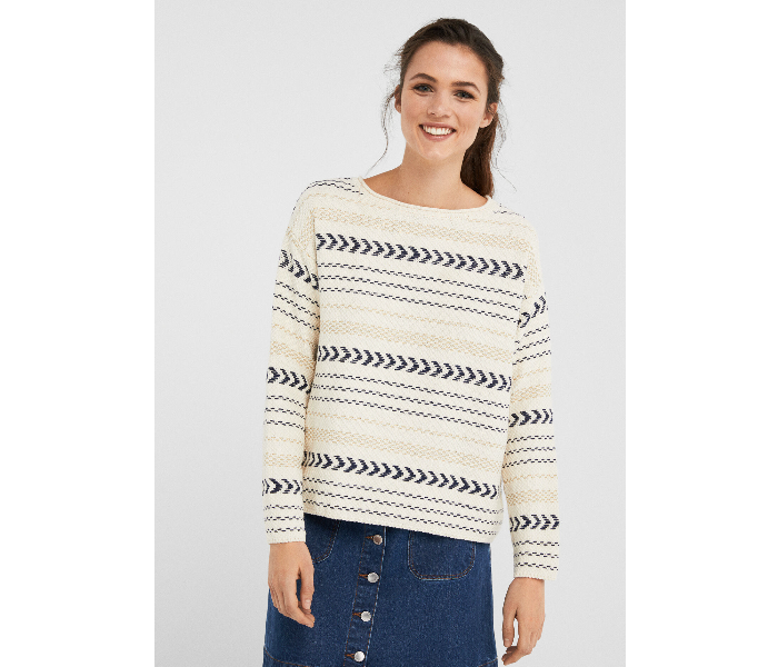 Springfield 133556197 Small Long Sleeve Knitwear For Women - White - Zoom Image 2