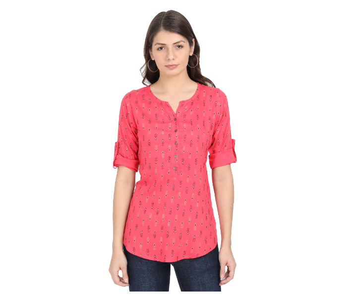 Kaia SK01ST0004TRD005 XL Rayon Casual Top for Women - Pink - Zoom Image 1